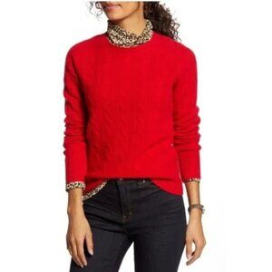 1901 NORDSTROM 100% Cashmere Cable Knit Sweater Crewneck Cozy Red Women's XXL